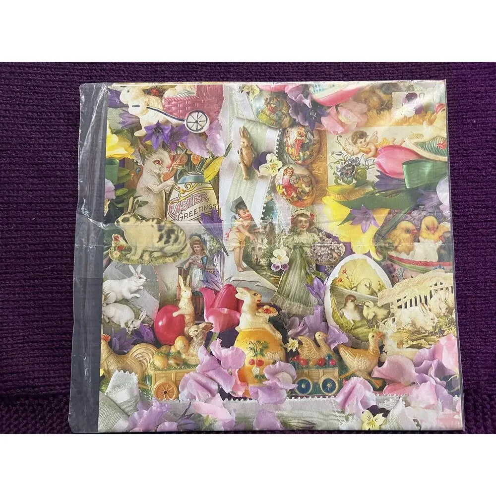 Hallmark wrapping paper easter victorian revival pastel 1980s
